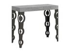 Extendable console 90x40/196 cm Karamay Small Premium Concrete Gray Anthracite frame IVHX09232