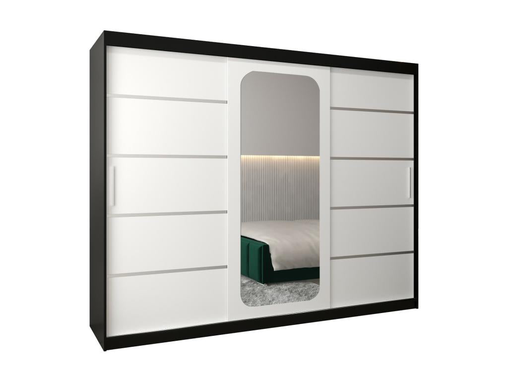 Dekonao V2 Sliding Door Wardrobe 200/250/62 3 Doors Black/White RQWO16925