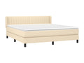 Upholstered bed base with mattress, Cream, 180x200 cm, Fabric WOEW09073