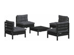 5-piece garden furniture set with cushions, anthracite pine wood CSPW36612