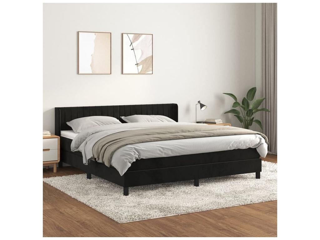 Dekonao bed base with black 180x200 velvet mattress DBVP85206