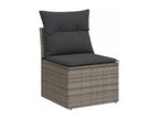 8-piece garden furniture set with grey resin wicker cushions WHLA17484