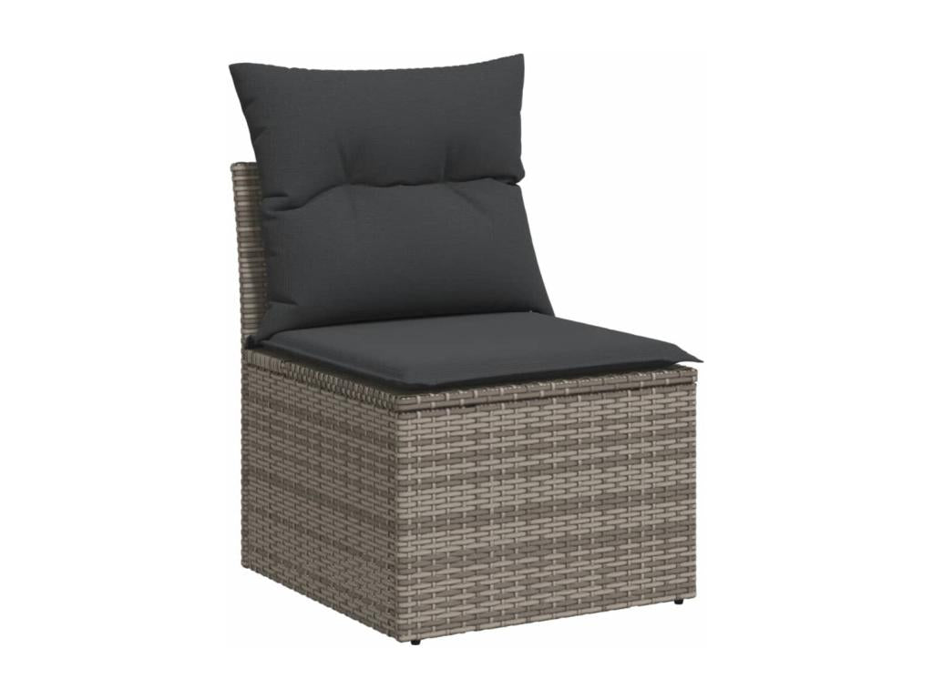 8-piece garden furniture set with grey resin wicker cushions WHLA17484