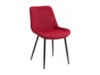 Set of 2 modern design dining chairs with red velvet seats and black metal legs 10 0001637 USMI23960