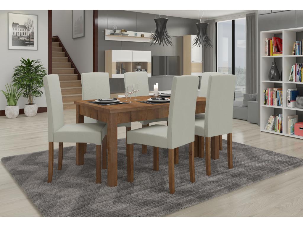 Brown wood chair with choice of fabric, Zakria-Tissu 27125 EQDK75893