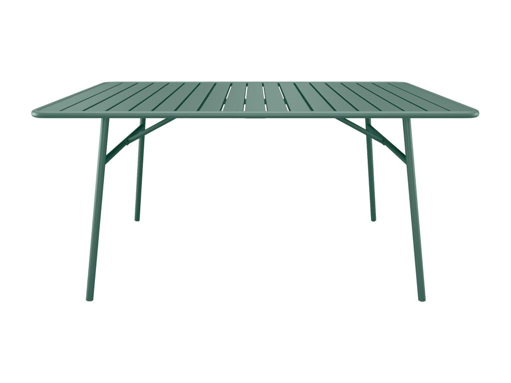 Garden table, 200 cm long, in metal - Almond green - Dekonao SQAW04602
