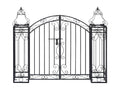 Ornamental garden gate, wrought iron, 122x20.5x100 DJND66873