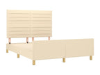 Bed frame with headboard, cream, 140x200 cm, fabric ZYGC74519