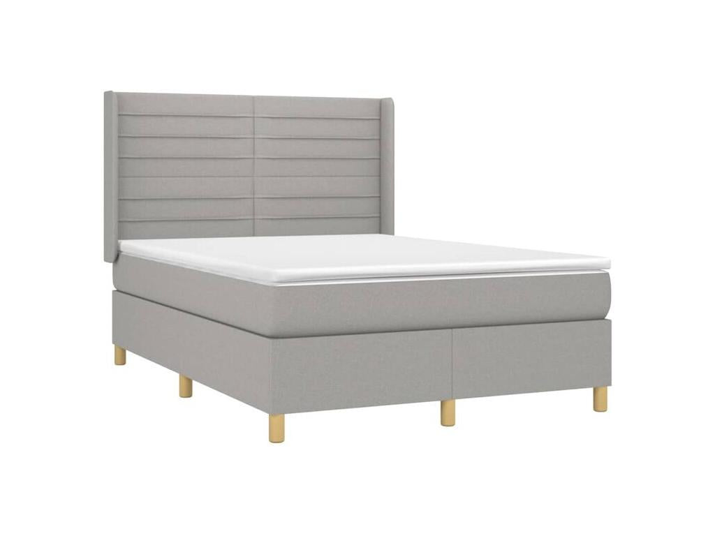 Dekonao bed base with light grey mattress 140x200 Fabric EKJP34119