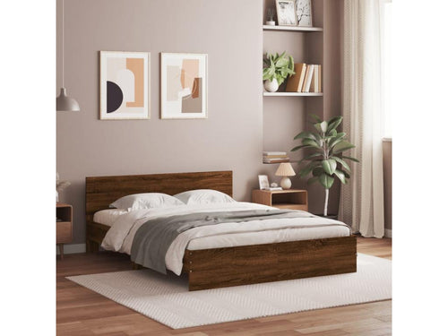 Bed frame without mattress, brown oak, 140x200 cm, DJNC80080