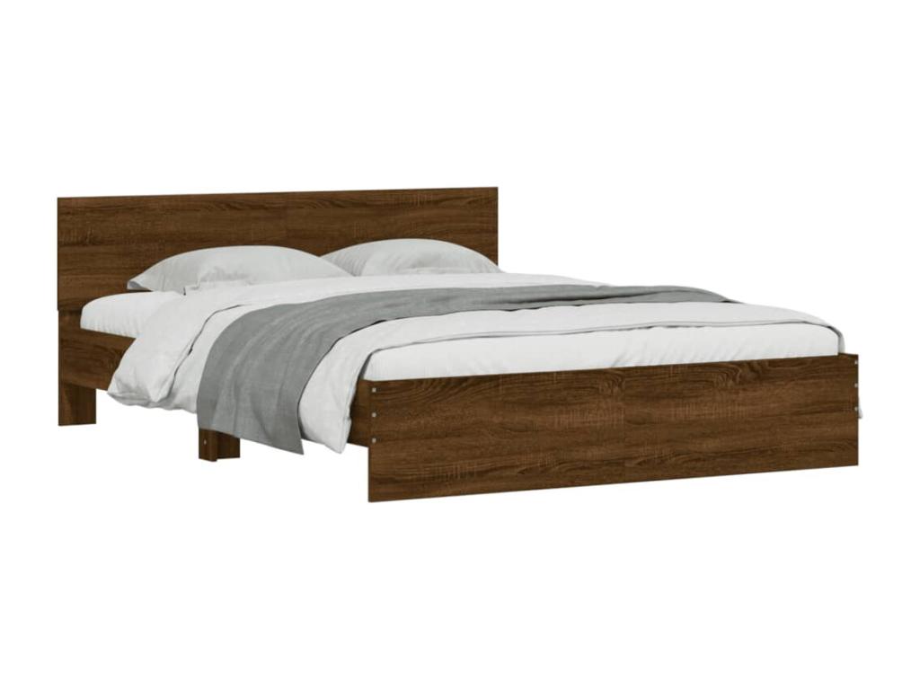 Bed frame without mattress, brown oak, 140x200 cm, DJNC80080
