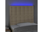 Cream LED Headboard 80x5x118/128 cm Fabric HQWO40654