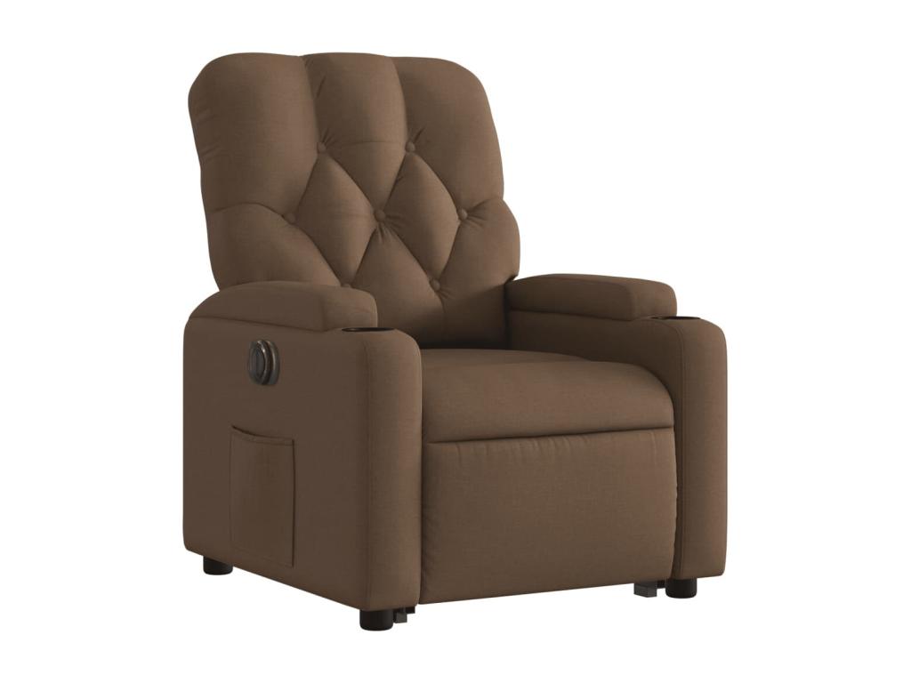 Brown fabric electric recliner chair XOOO16272