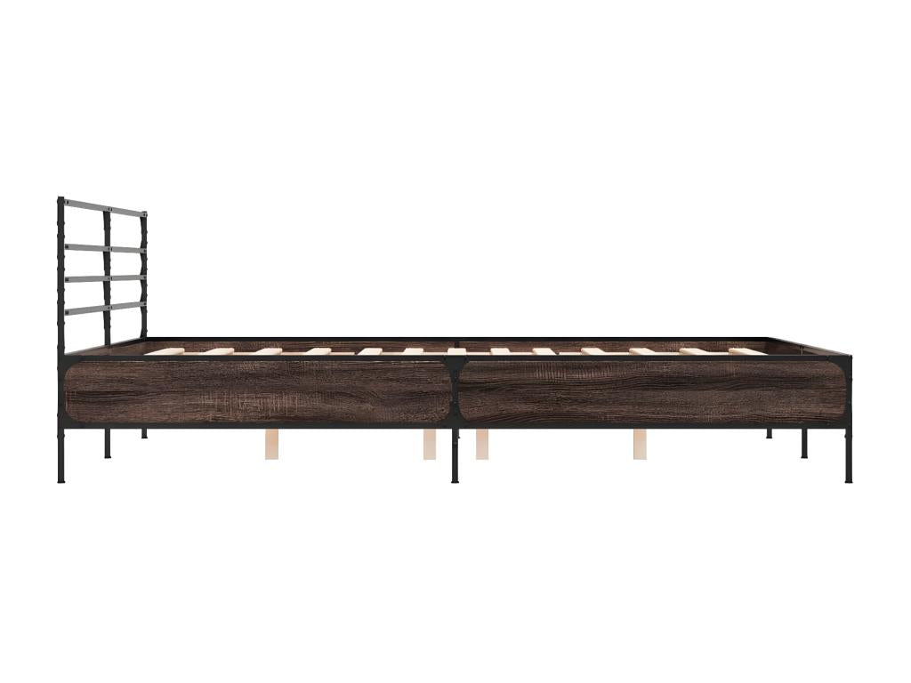 Bed frame without mattress, brown oak, 120x200 cm, ZZLW46339