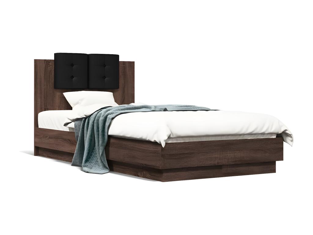 Bed frame without mattress, brown oak, 90x190 cm QFQN33004