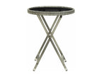 Dekonao Premium - Grey Tea Table 60 cm Woven Resin and Tempered Glass CETQ76070
