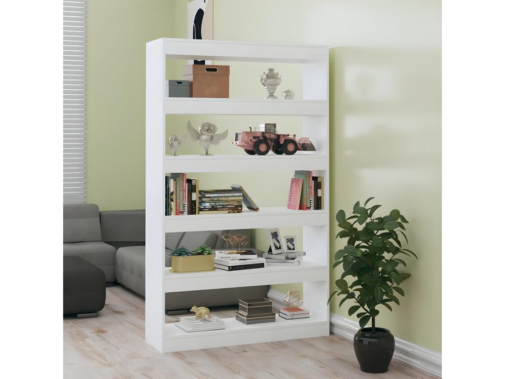 Glossy White Bookshelf/Room Divider 100x30x166 cm IBPJ30166