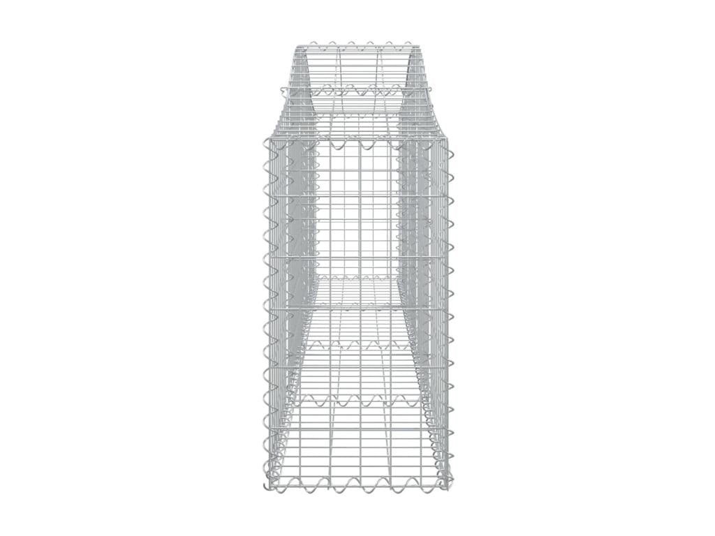 7-piece arched gabion baskets, 200x30x60/80 cm, galvanized iron, AQPN16570