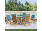 Reclining garden chairs and cushions, set of 6, teak wood ICVC05997