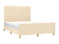 Bed frame with headboard, cream, 140x200 cm, fabric ZYGC74519