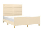 Bed frame with headboard, cream, 140x200 cm, fabric ZYGC74519