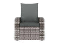 NINU53539 Reclining Garden Armchair with Grey Wicker Cushions