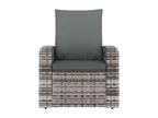NINU53539 Reclining Garden Armchair with Grey Wicker Cushions