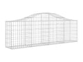 Arched gabion baskets, 4 pieces, 200x30x60/80 cm, galvanized iron OSLI56833