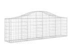 Arched gabion baskets, 4 pieces, 200x30x60/80 cm, galvanized iron OSLI56833