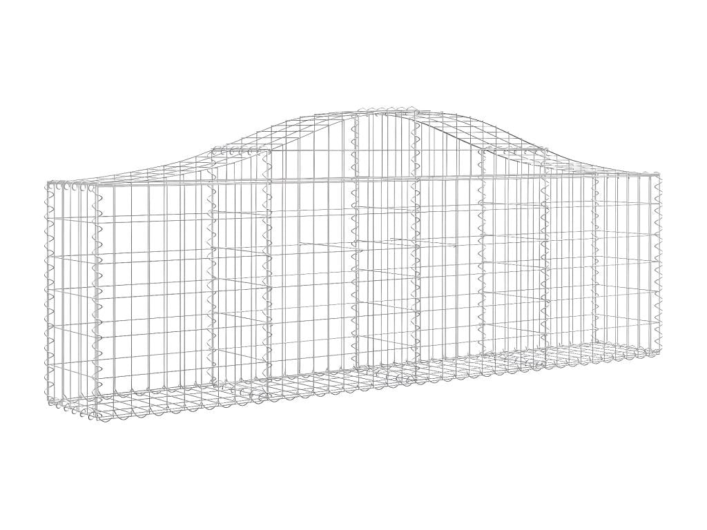 Arched gabion baskets, 4 pieces, 200x30x60/80 cm, galvanized iron OSLI56833