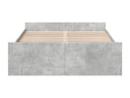 Concrete grey engineered wood bed frame with drawers, 135x190 cm, AOQT11762