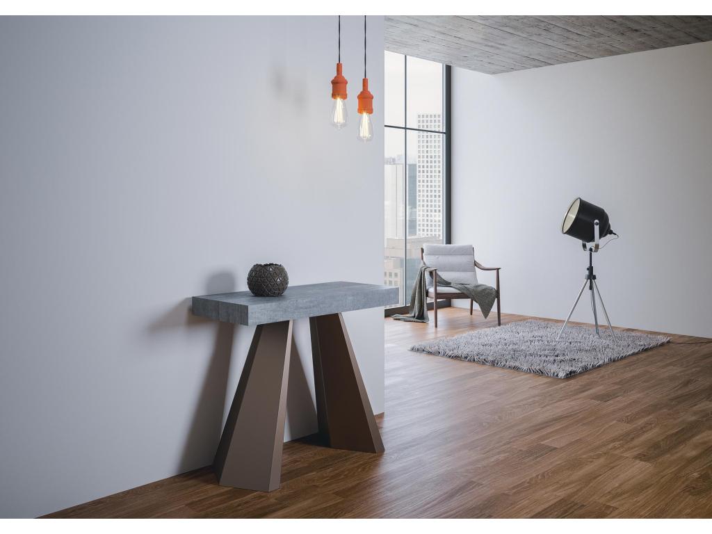 Extendable console table 90x40/300 cm Diamante Concrete Grey Bear frame LKOT83935