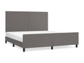 Grey bed with headboard 160x200 Faux leather WCSS90007