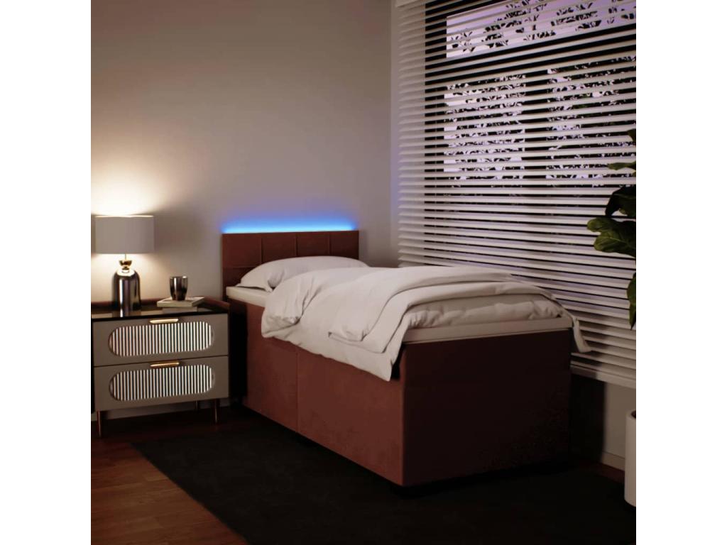 Dekonao bed base with mattress, Pink 90x190 cm Velvet PWPH25469