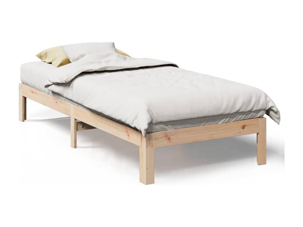 Bed frame without mattress 90x200 cm solid pine wood WZKJ66285