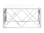 Silver coffee table 80x80x40 cm stainless steel and glass MXXZ39535