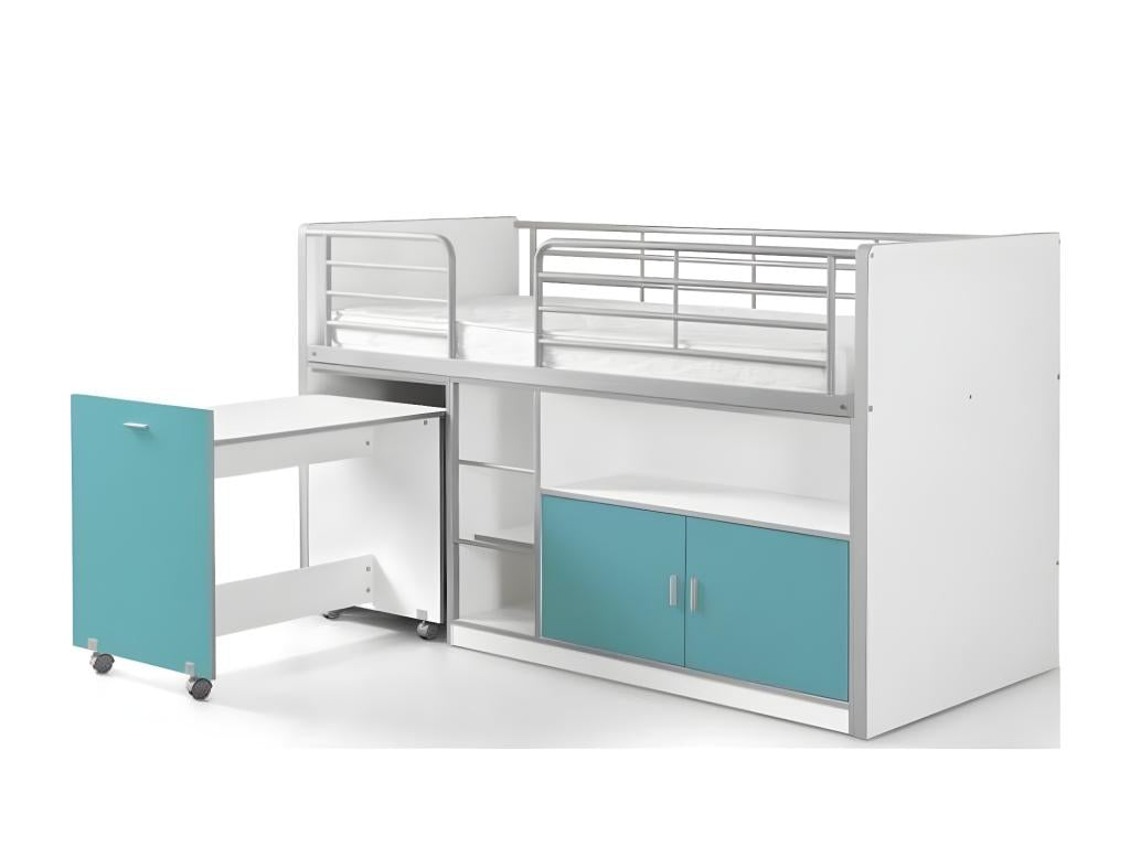 Ligniva Compact Combination Bed 90x200cm Turquoise UTEW57478