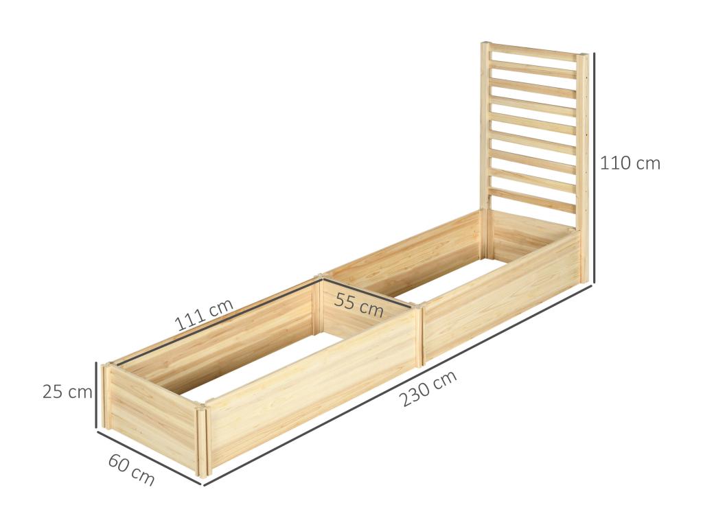 Set of 2 planters with trellis - set of 2 raised garden beds - pre-oiled fir wood GQZK07336