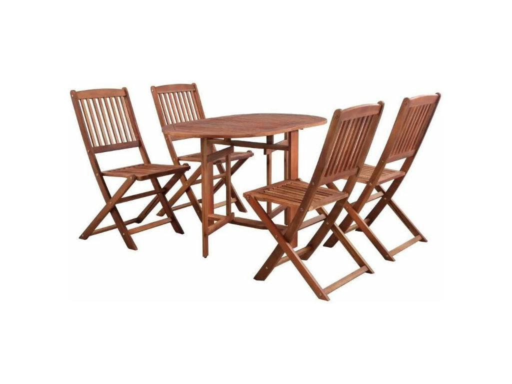 Dekonao oval table and 4 garden chairs, light color, Dekonao OQLP67317