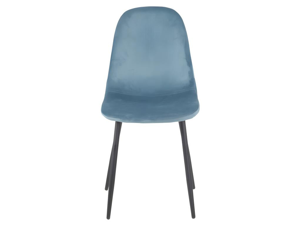 Set of 2 Scandinavian chairs in blue velvet with black metal legs - Dekonao EOQN69971