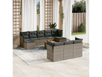 11-piece garden furniture set with grey resin wicker cushions MLOF86024