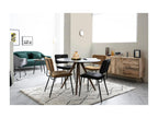Round designer dining table in walnut and black, D106 cm, Dekonao FHHK55522