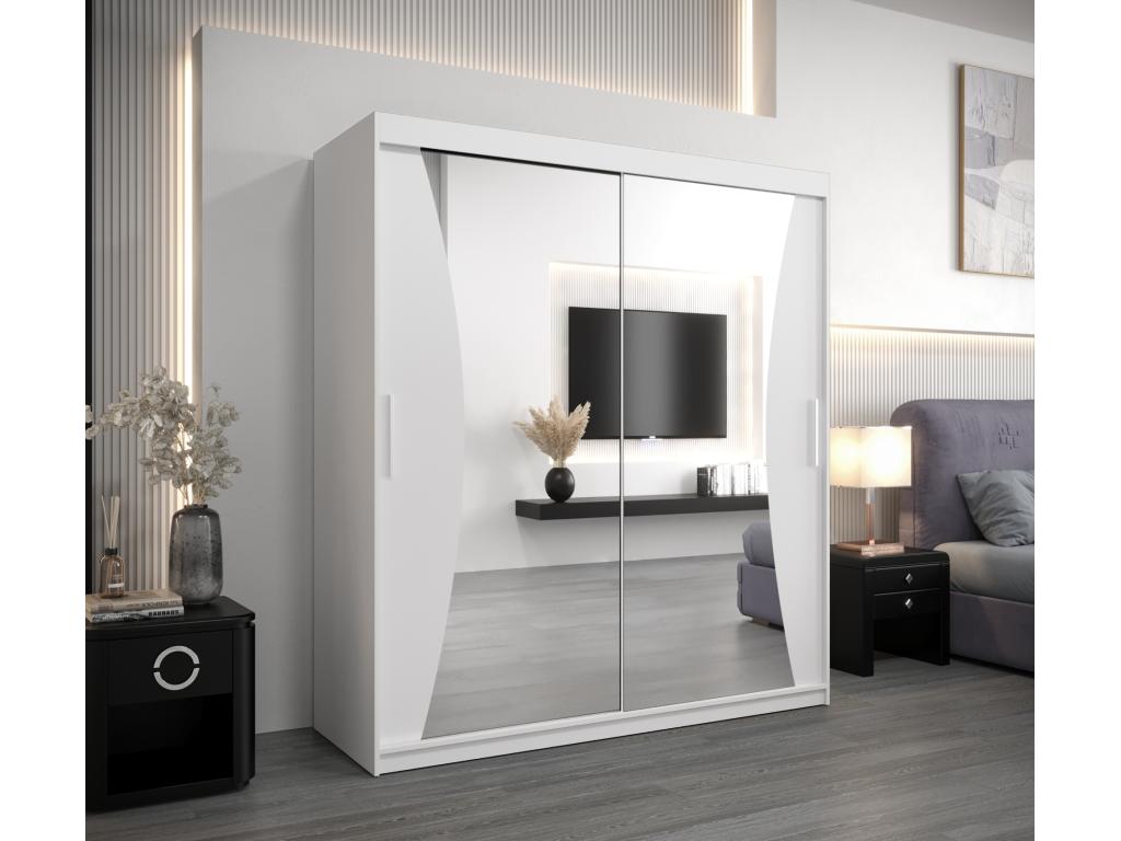 Dekonao Sliding Door Wardrobe 200/180/62 2 Doors White/White UIZQ92829