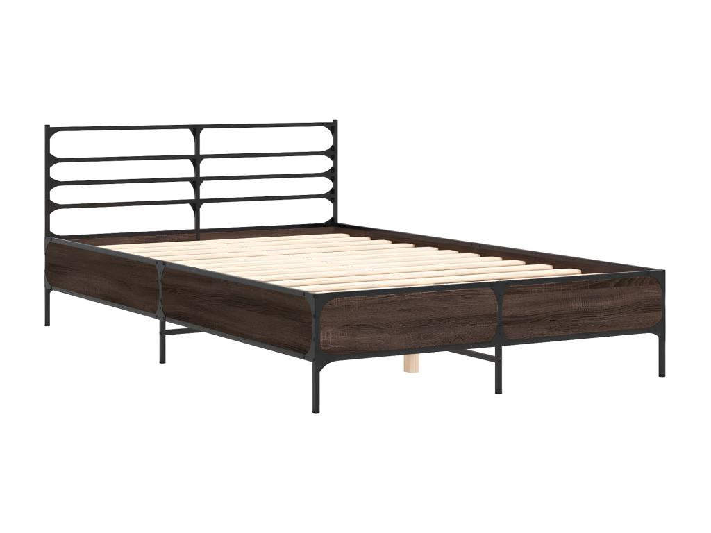Bed frame without mattress, brown oak, 120x200 cm, ZZLW46339
