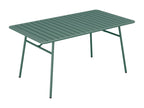 Garden table, 200 cm long, in metal - Almond green - Dekonao SQAW04602