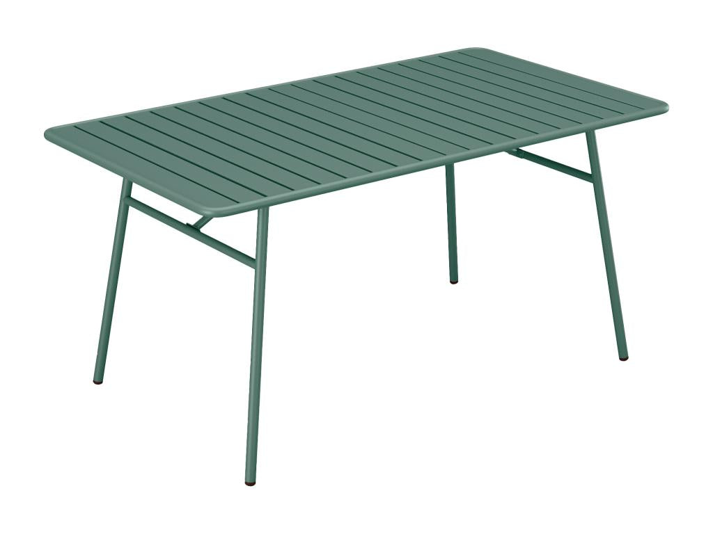 Garden table, 200 cm long, in metal - Almond green - Dekonao SQAW04602