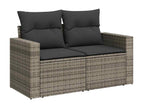 8-piece garden furniture set with grey resin wicker cushions MITY40366