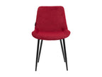 Set of 2 modern design dining chairs with red velvet seats and black metal legs 10 0001637 USMI23960