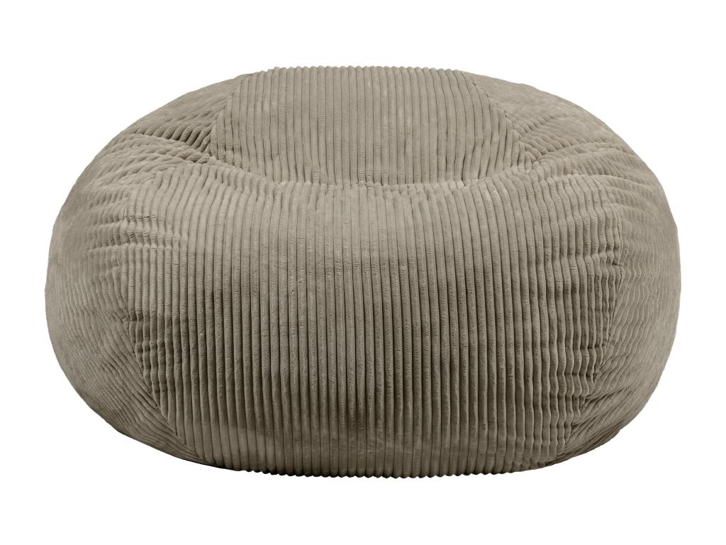 Giant beanbag chair in expanding foam and grey corduroy - Dekonao MZEO11065
