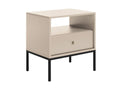 Bedside table - 1 drawer and 1 shelf - Beige - Dekonao DWXB54297